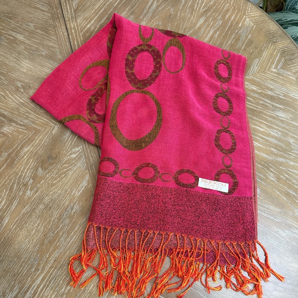 Pashmina Pink Patterned Scarf Shawl